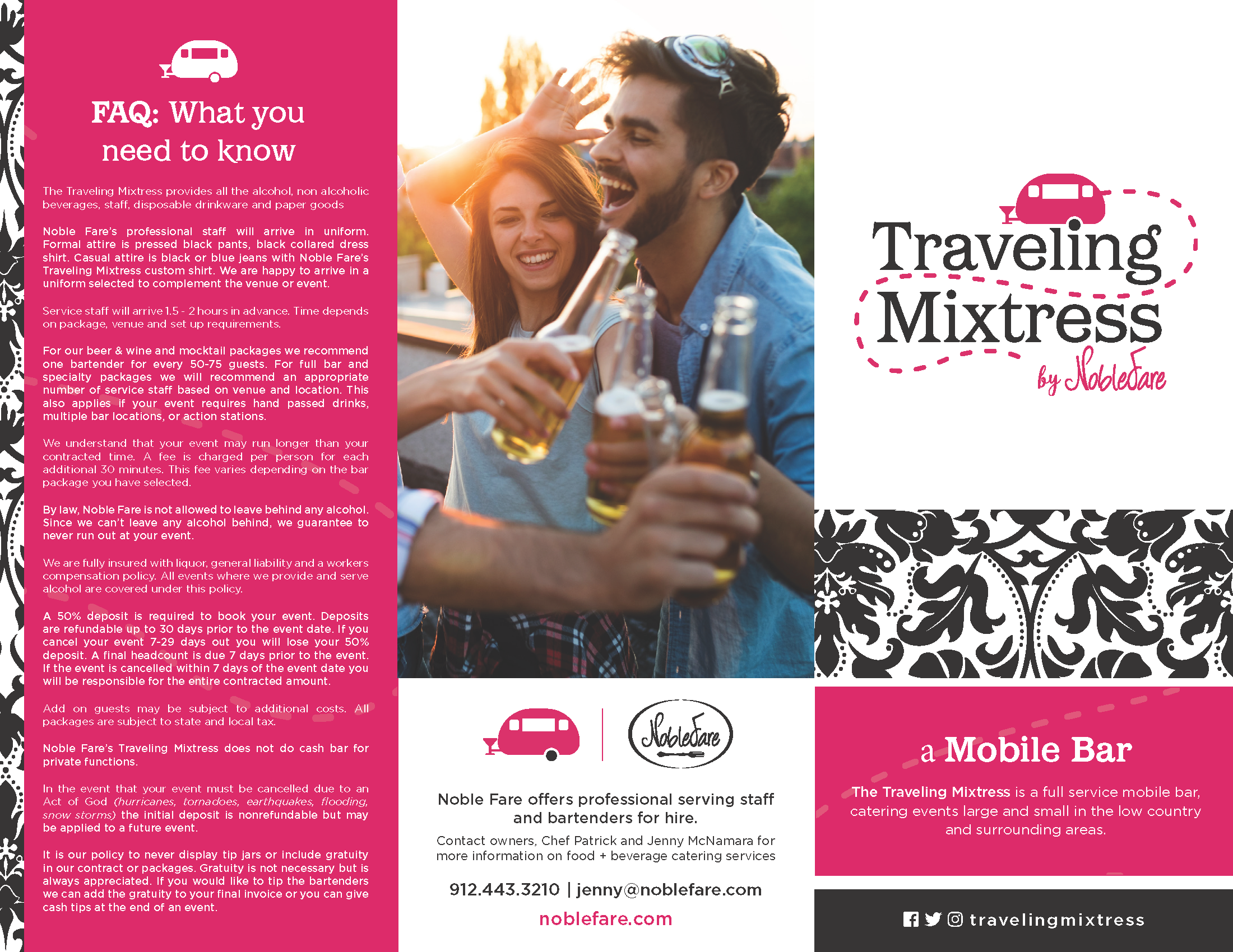 Noble Fare Catering - Traveling Mixtress Menu Brochure